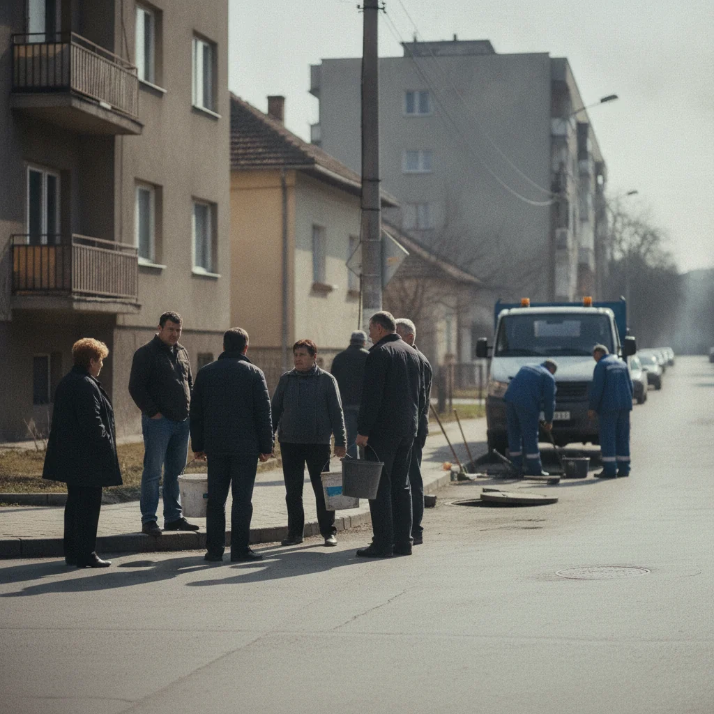 Apanova oprește apa pe strada Văliugului din Reșița, de la nr. 35
