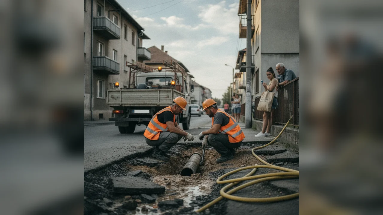 Avarie apă Caransebeș: Întrerupere pe strada Racoviței