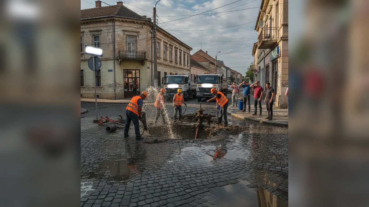 Avarie la rețeaua de apă pe str. Petculescu și Horea