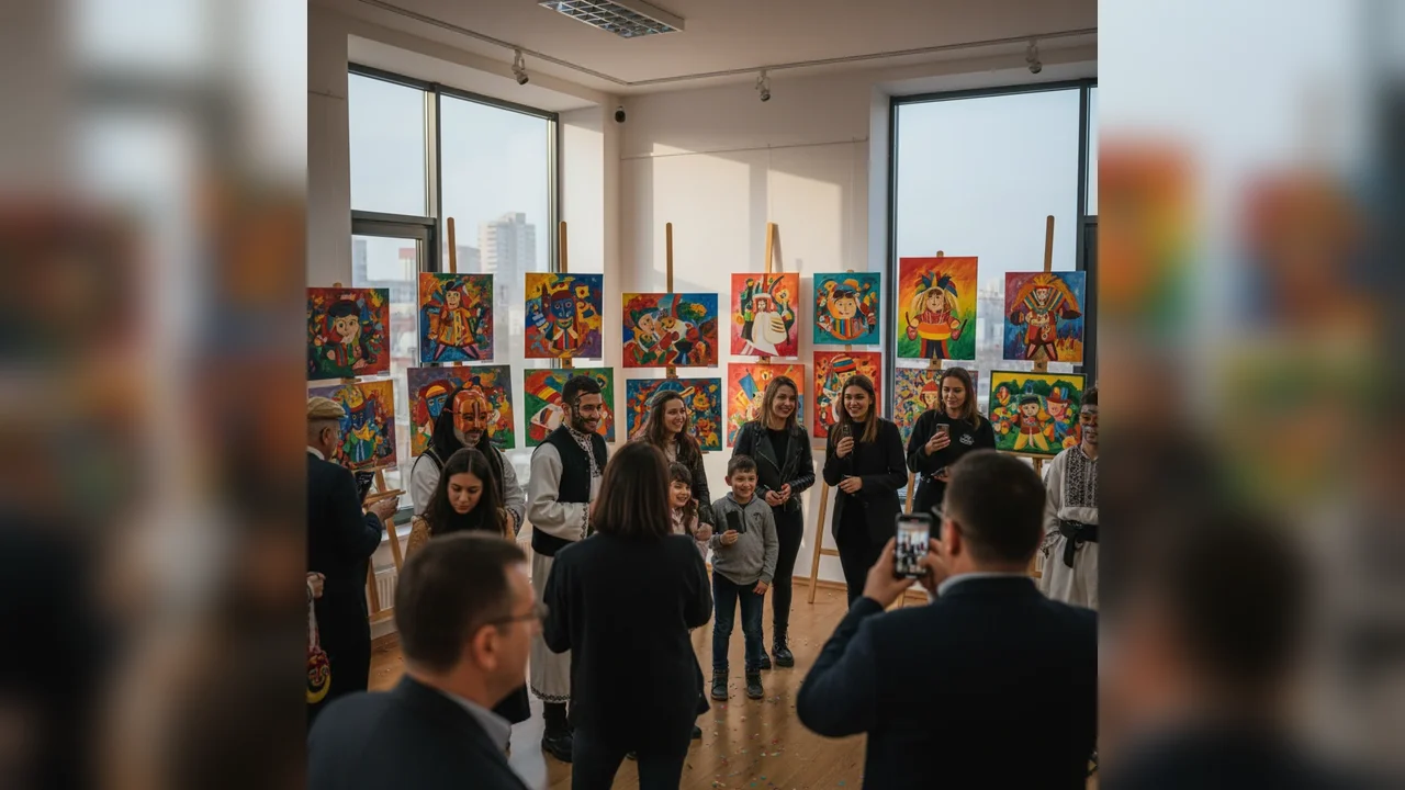 „Carnavalul Culorilor”, expoziție de pictură la Reșița dedicată Fășangului și diversității culturale