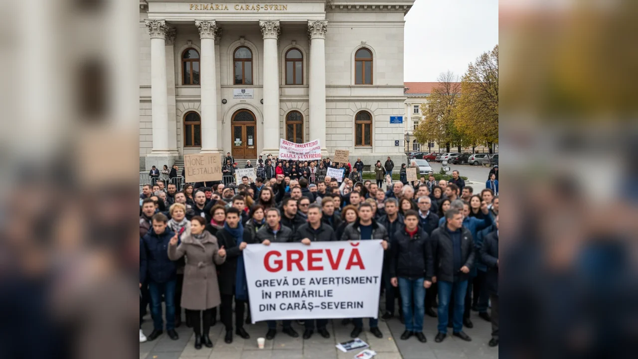 Grevă de avertisment în primăriile din Reșița și restul județului Caraș-Severin
