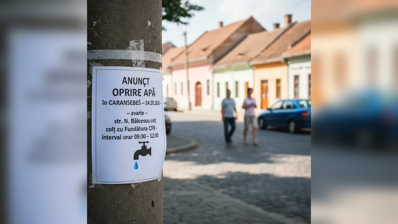 Oprire apă Caransebeș pe 14 mai, avarie pe str. N. Bălcescu