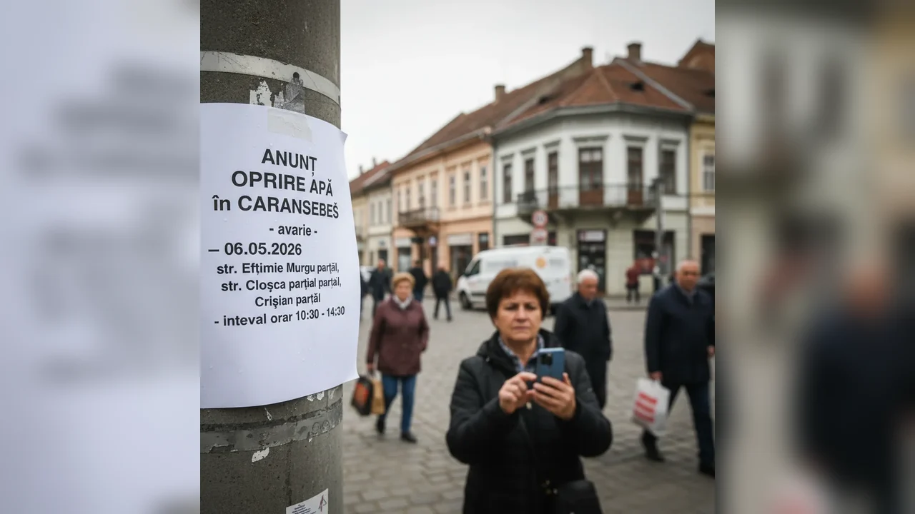 Oprire apă Caransebeș pe mai multe străzi, 6 mai 2026