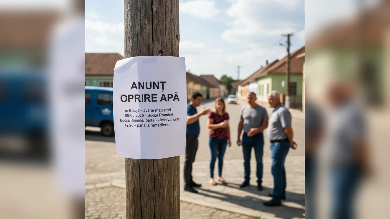Oprire apă în Bocșa din cauza unei avarii majore