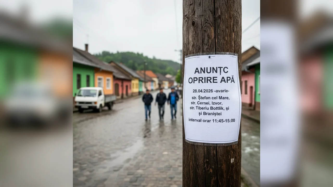 Oprire apă în Bocșa Montană pe 28 aprilie între 11:45-15:00