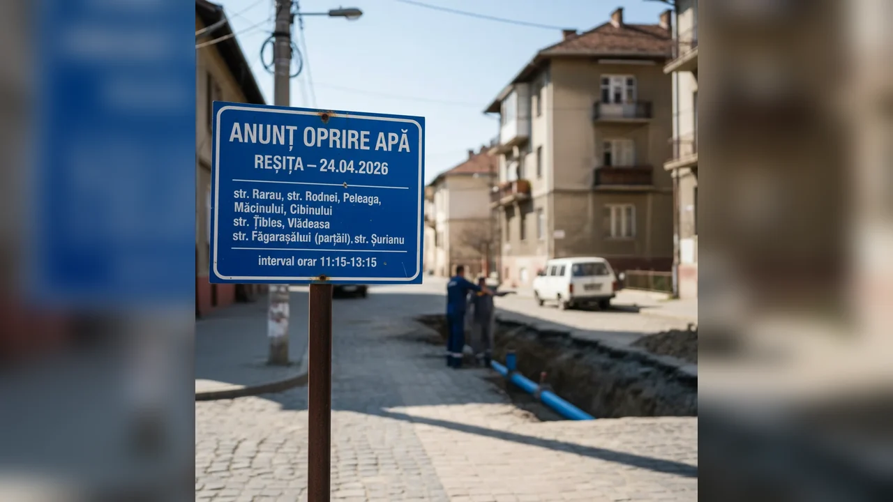 Oprire apă în Reșița pe străzile Rarău, Rodnei, Peleaga și altele