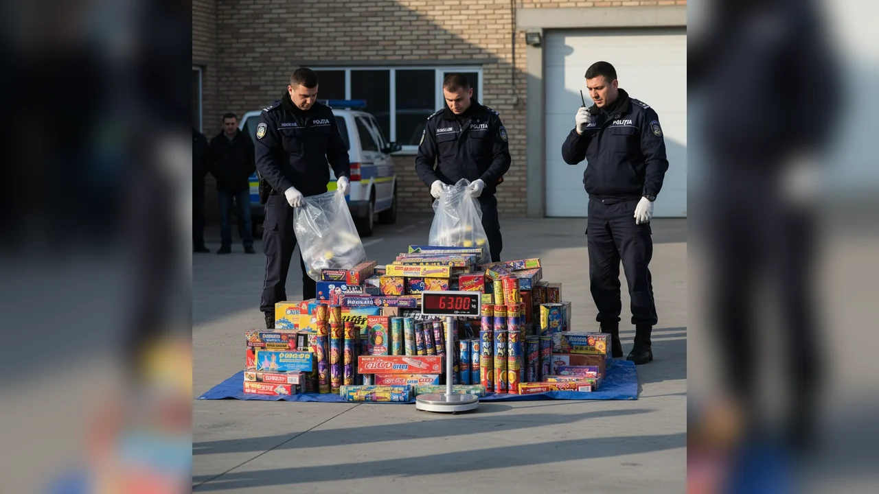Polițiștii au confiscat 63 de kilograme de pirotehnice în județul nostru