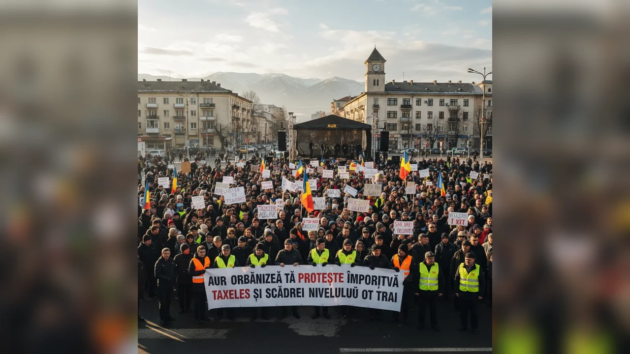 Proteste AUR față de taxe și nivelul de trai în Caraș-Severin, cu acțiuni și la Reșița
