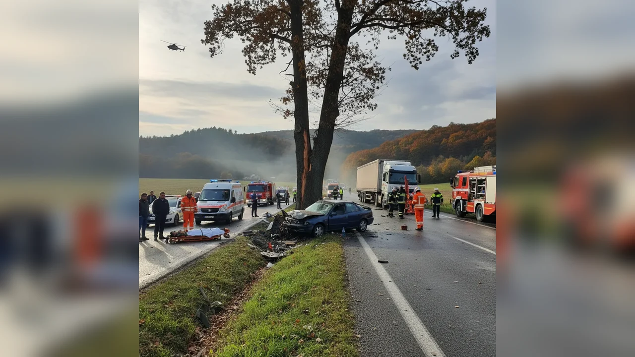 Tată și doi copii, decedați într-un accident grav pe DN6, lângă Reșița