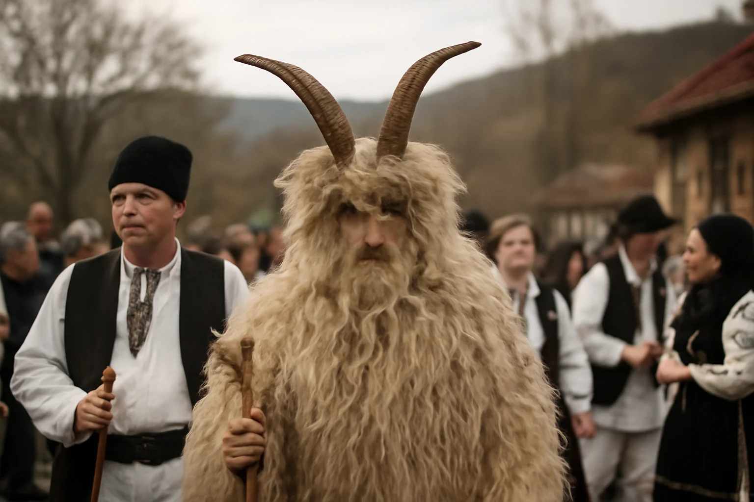 Tradiția „Tocma și Nunta Cornilor” readuce atmosfera de iarnă la Bănia, județul Caraș-Severin