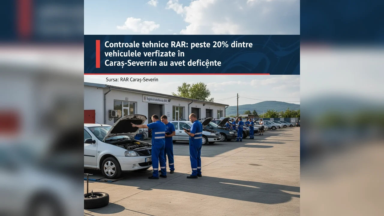 Verificări tehnice RAR în Reșița: peste o cincime dintre vehiculele controlate în Caraș-Severin aveau deficiențe